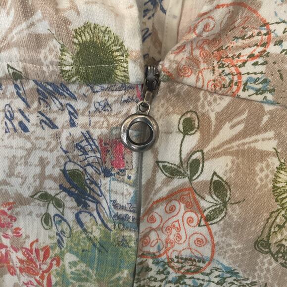 Christopher & Banks Multicolor Butterfly Print Zip Front Vest Top S - Picture 8 of 9